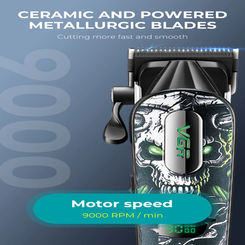 Long-lasting and Durable Electric Hair Clipper with Oil Head Professional High-speed 9000RPM Digital Display High-power Hair Trimmer  Skin-friendly