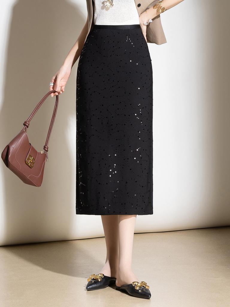 Chic Sequined Pencil Skirt: 2026 Spring/Summer High-Waisted Slim Fit