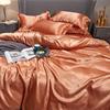 Imitation Silk 4-Piece Bedding Set: Duvet Cover, Fitted Sheet, Smooth Ice Silk Feel