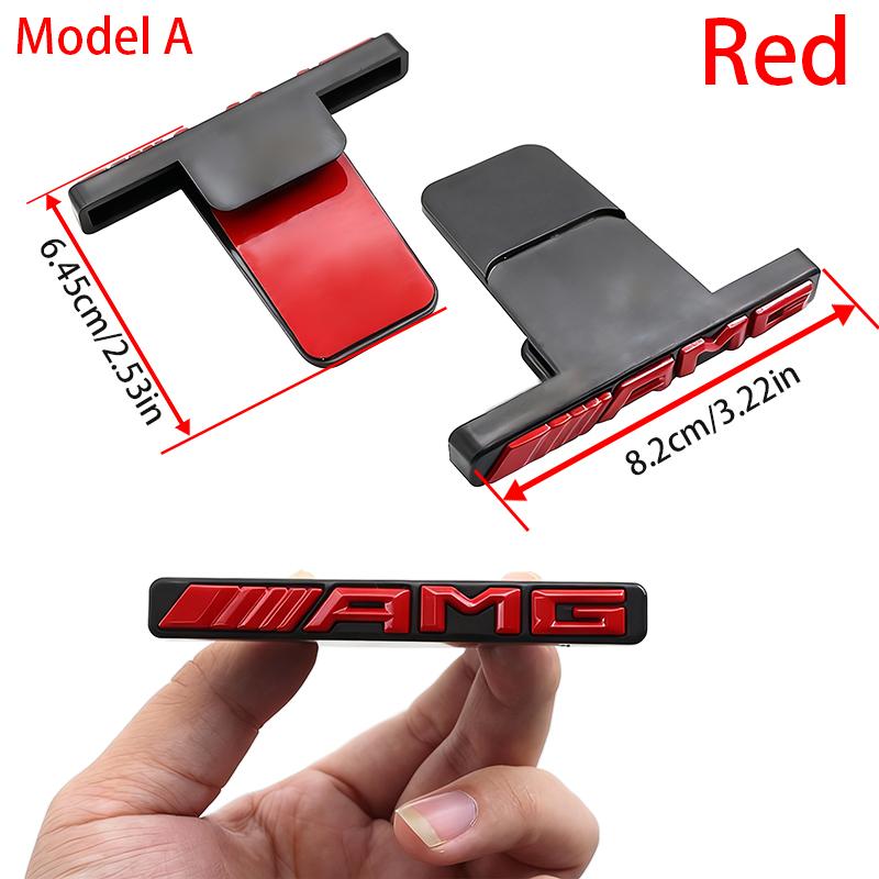 For Mercedes Benz W203 W204 W205 W210 w211 W124 W169 W176 W177 W202 ABS 3D AMG Logo Emblem Car Front Grille Badge accessories QX3