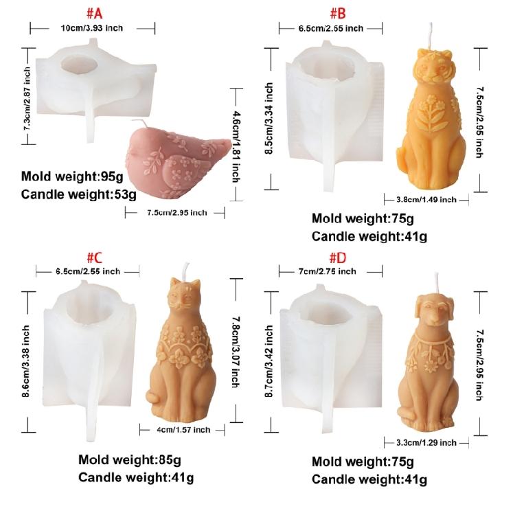Silicone Craft Supplies Handmade Soap Mold Resin Crafting Mold Animal Shape Silicone Candle Molds Candle Making Molds