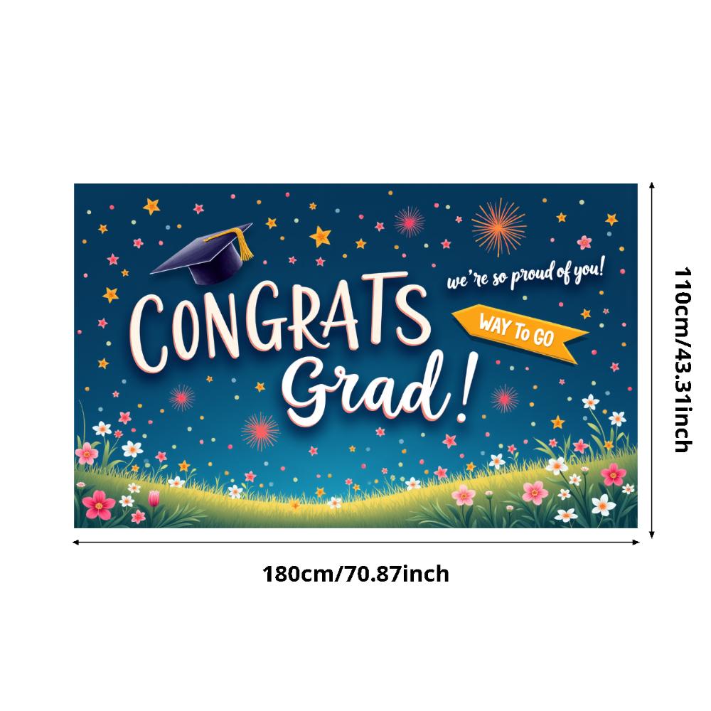 

Event Banner Graduation Celebration Party Backdrop Pattern Congrats Grad For Event Decoration Indoor Decoration
