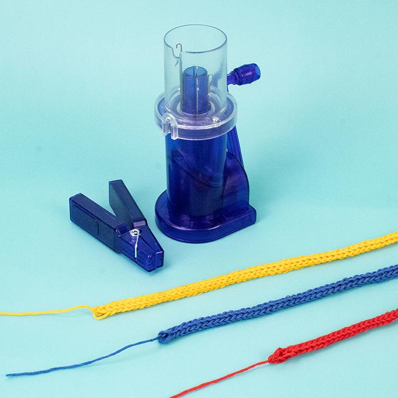 Tragbare Handstrickmaschine Verzierung Strickwebstuhl mit Handkurbel Handgestrickt Geflochten DIY Pullover und Schals Zubehör