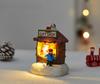 Glowing Christmas Village Houses Luminous Resin Miniature Santa Shop Scene Lighting Creative Holiday Christmas Holiday Supplies