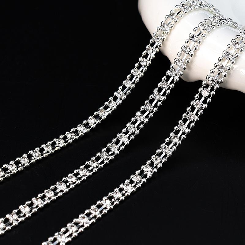 Rhinestone Chain 10Yards Diamond Trim Fringe Crystal Bag Hat Accessories DIY Craft Decoration Gift Rhinestone Ribbon Metal Chain