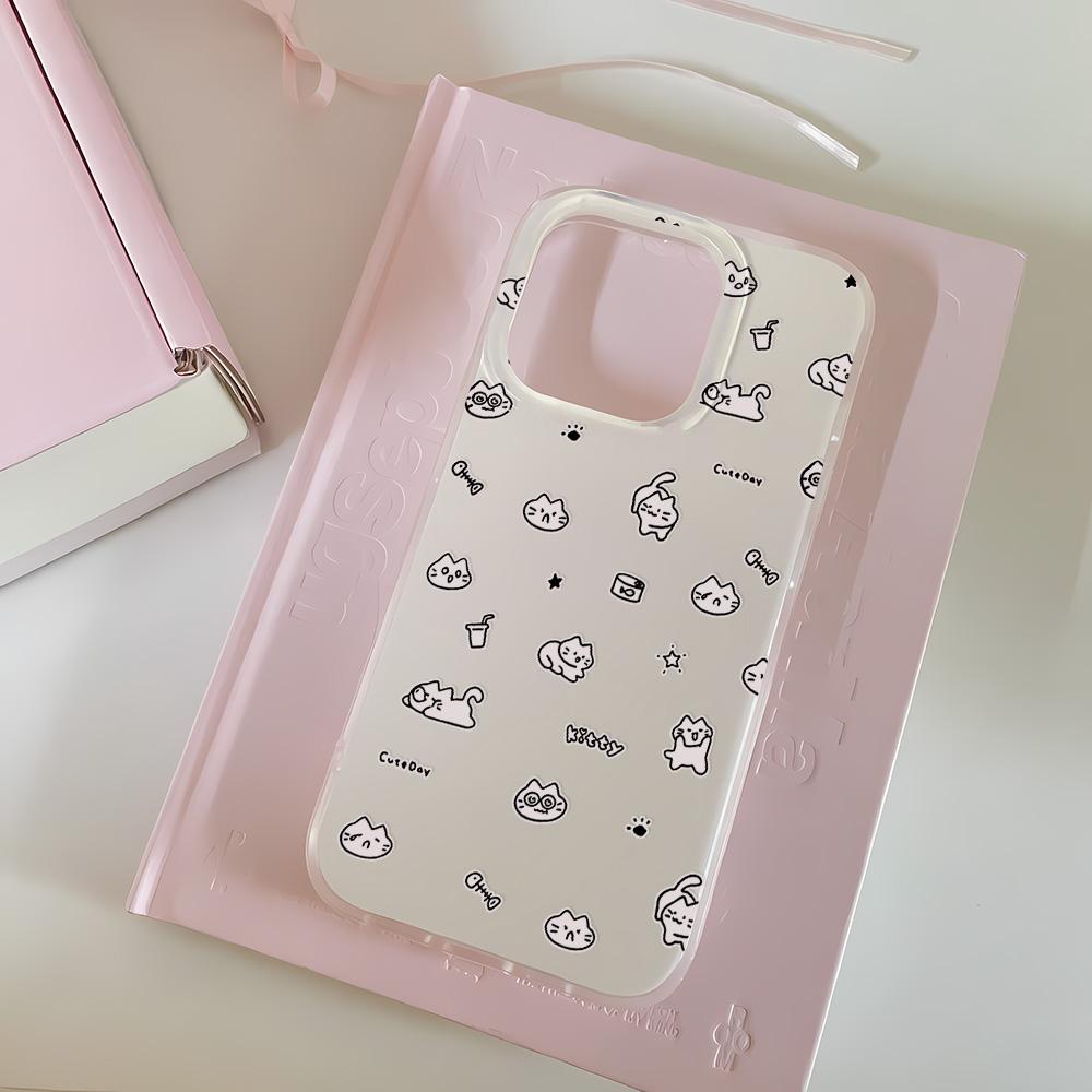 Painted Phone Case for iPhone 12 13 15 16 iPhone 16 12 13 14 15 Pro  14 15 16 Pro Max Coverage Shockproof Anti-Fingerprint Fresh Style Protective Case