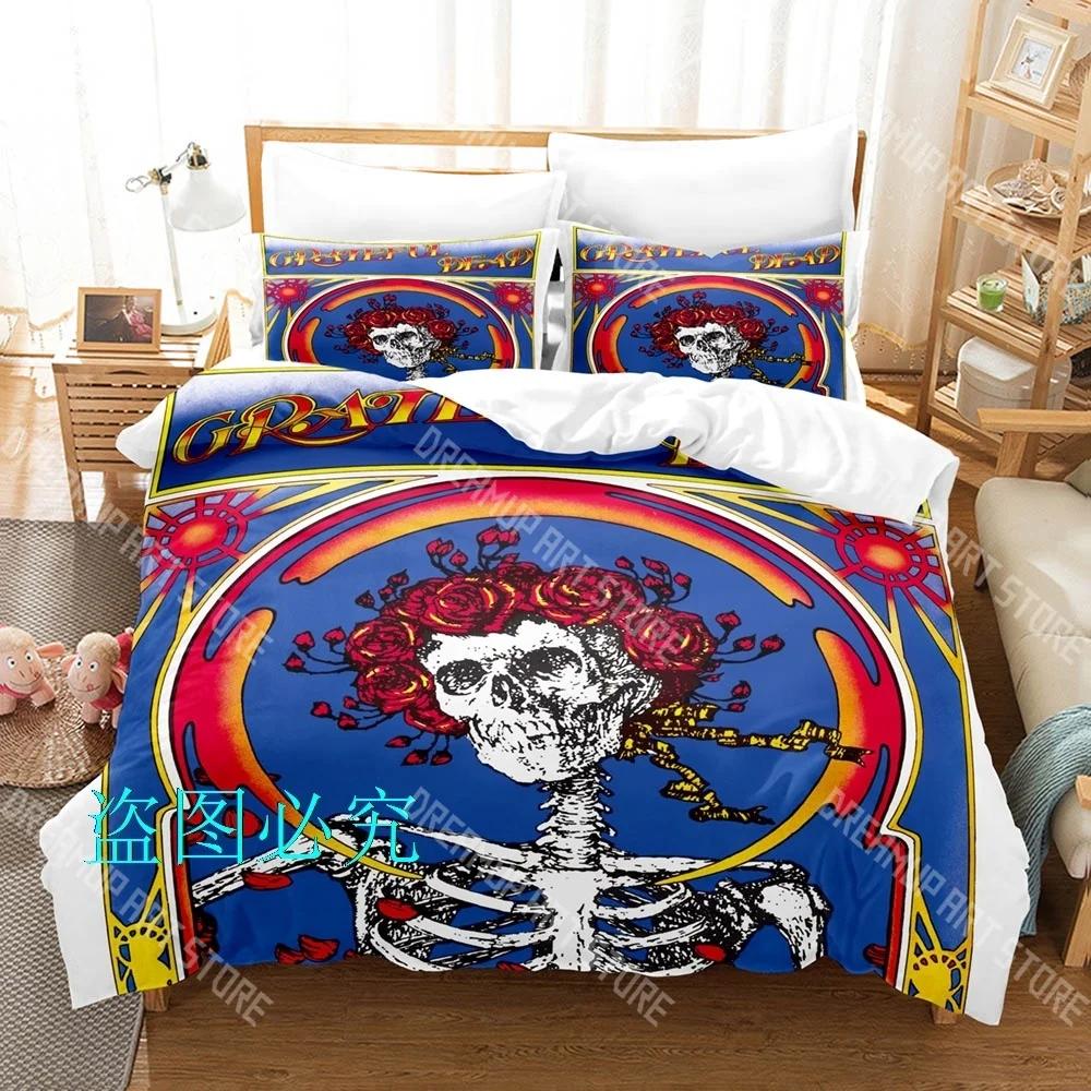 Hip Hop Skull Grateful Dead Bedding Set Single Twin Full Queen King Size Bed Set Adult Kid Bedroom Duvetcover Sets Anime