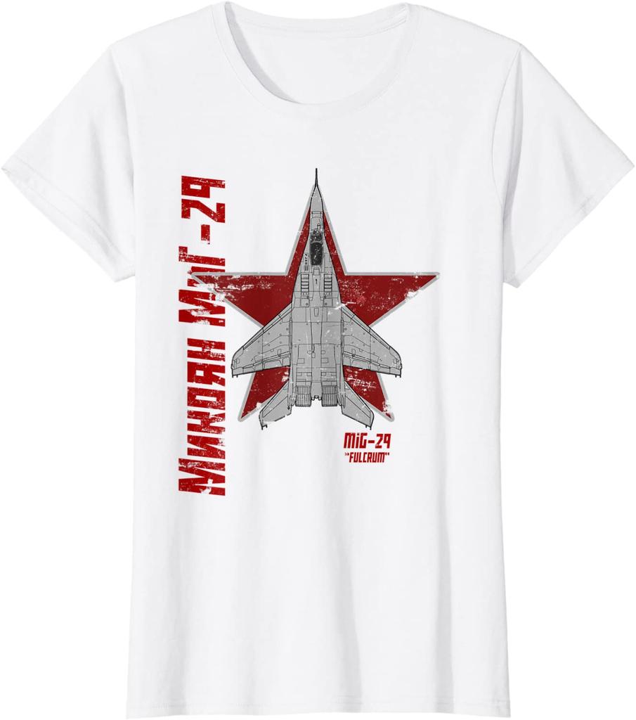 Vintage Cyrillic Soviet Cold War Mig 29 Fulcrum Jet Fighter TShirt Summer Cotton ONeck Short Sleeve Mens T Shirt New S3XL