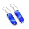 Natural Blue Lace Agate Gemstone 925 Sterling Silver Jewelry Earring 1.81" AE-12199