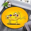 CatDog Round Area Rug,Carpet Rug for Living Room Bedroom Sofa Playroom Decor,Non-slip Floor Mat