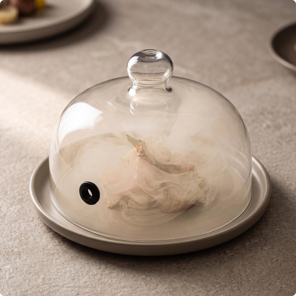 Borosilicate Glass Cloche with Hole Heat-Resistant Smoke-Infusing Dome