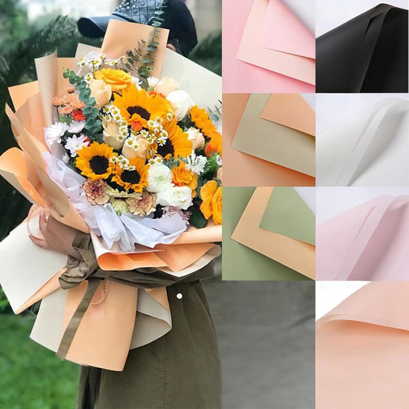 20 Pcs Two-Sided Colored Flower Wrappers Waterproof Bouquet Packaging 58cm DIY Gift Wrapping Paper Flower Decoration