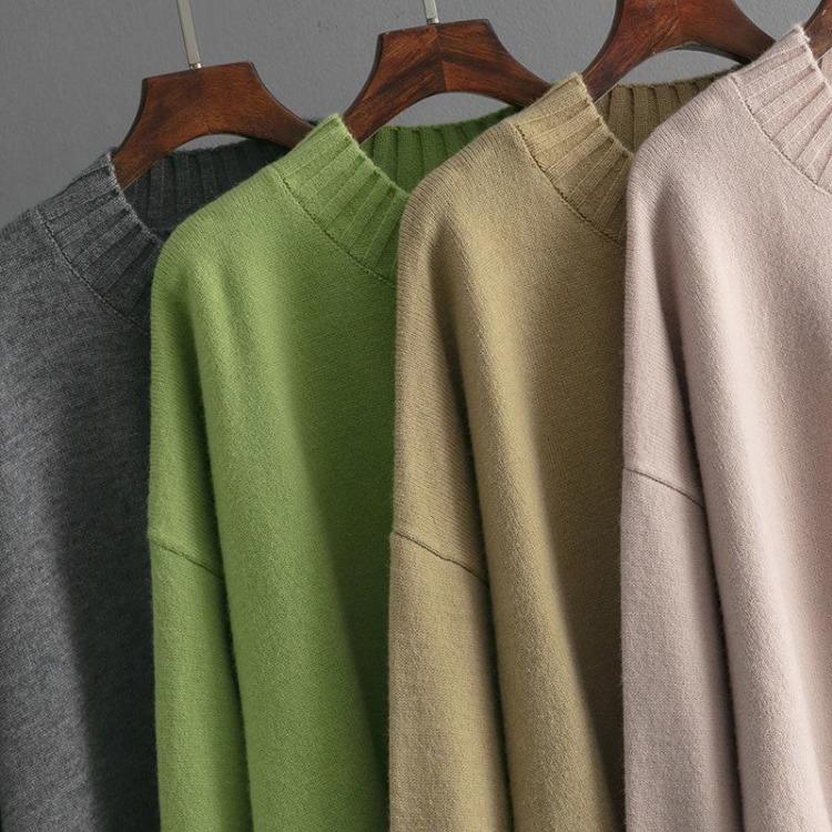 Women Casual Long Sleeve O Neck Diamond Knit Sweater Autumn Winter