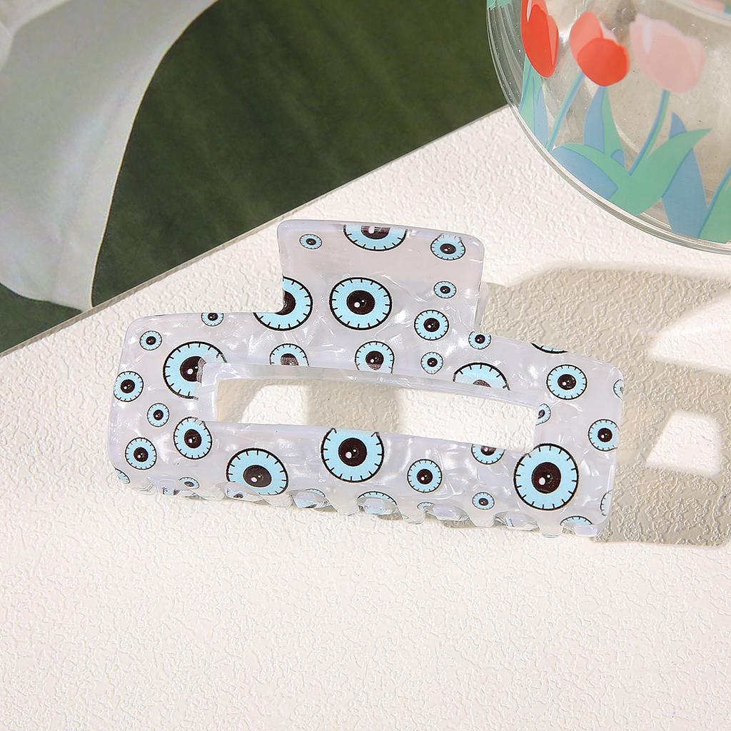 1pc Devil's Eye PVC Hair Clip, Eye Print Clip, Women's Hair Accessory, Ins Style, High-end Feeling, Braided Hair, Shark Clip