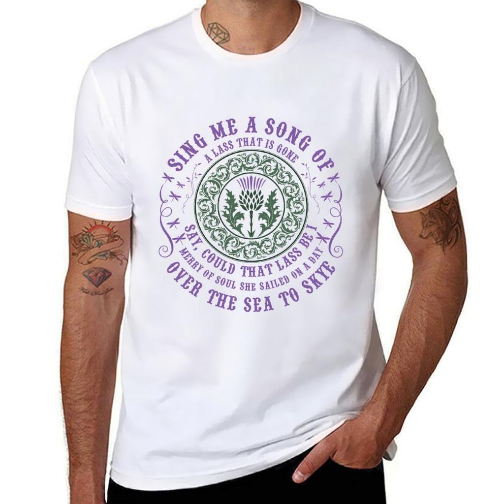 Sing Me A Song Of A Lass That Is Gone Thistle Flower TShirt Holiday Casual Short Sleeve Top