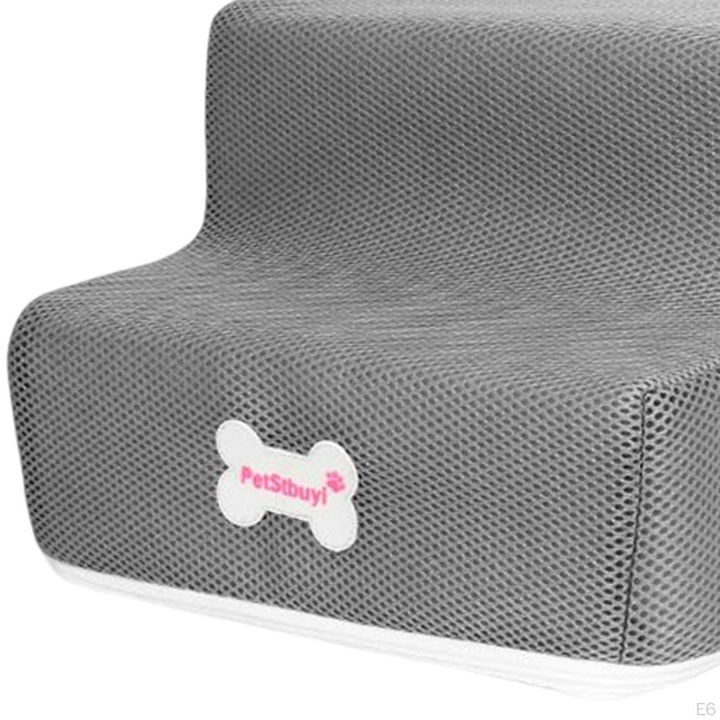 Stairs W/ Washable Cover Foldable Puppy Ladder Pet for Older Pets Injured Car