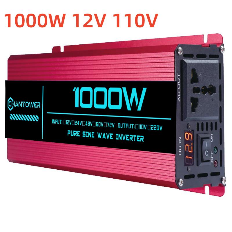 

Инвертор чистой синусоиды DC 12V в AC 220V/110V 1000W 1600W 3000W 4000W 5000W 6000W Преобразователь мощности Автомобильный солнечный инвертор
