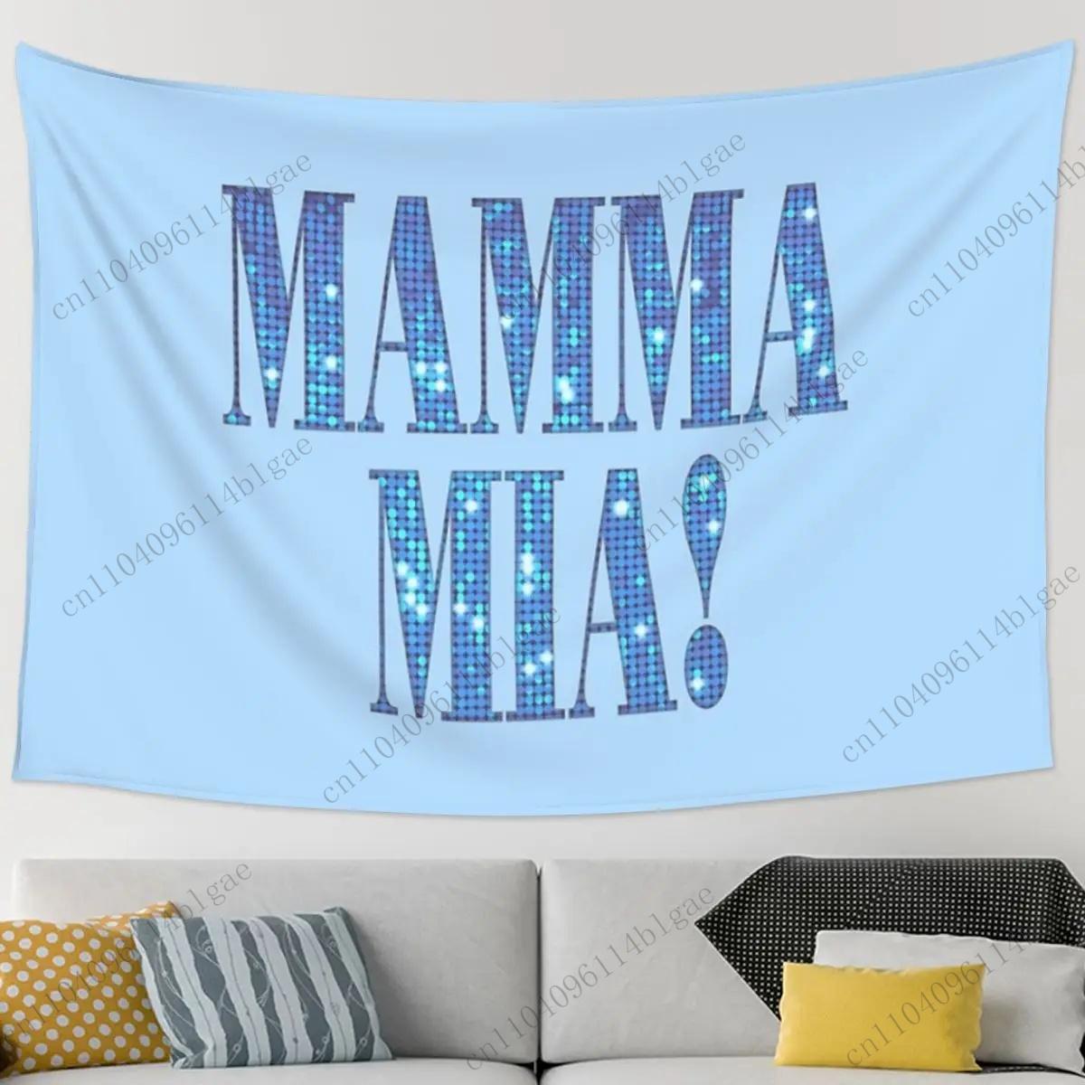 

Trendy MAMMA MIA Black backdrop Bedroom Tapestry Exclamation Home Decor Cloth Black background Slogan Tapestry Text Art Wa 74x94cm(29x37in)