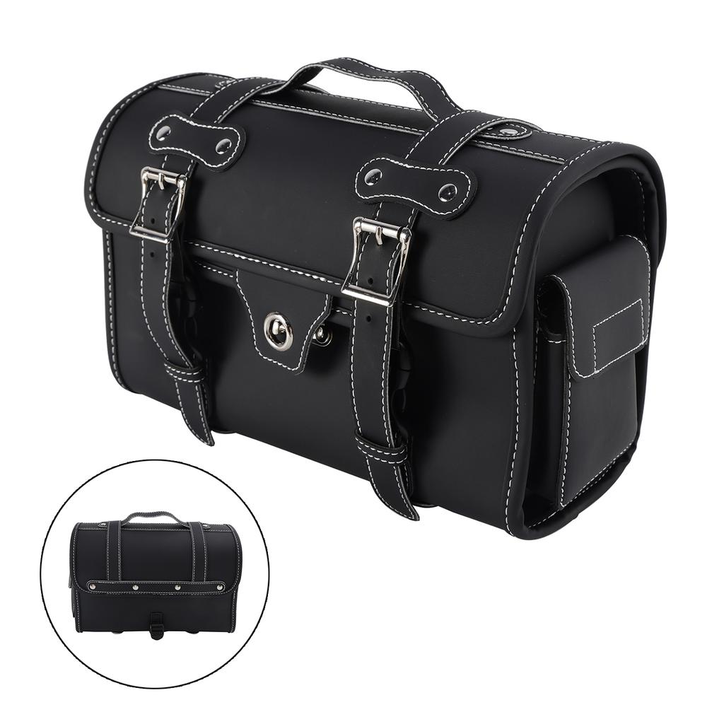 Tail Bag Pu Side Saddlebag Pannier Luggage Pouch Storage For Motorbike