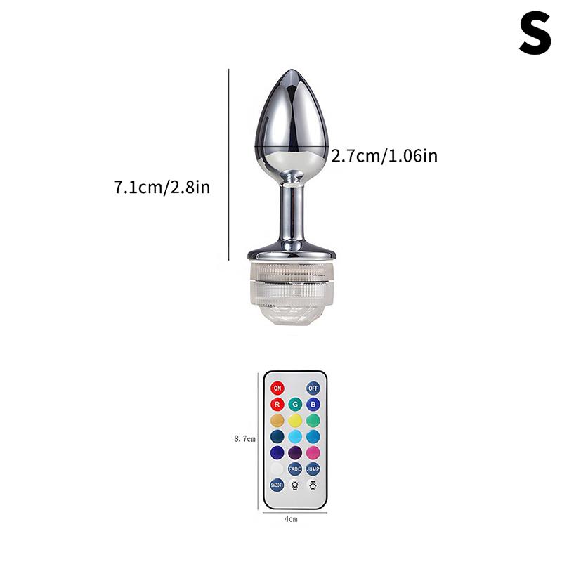 Colorful Anal Plug Led Glowing Butt Plug Vagina Massage Luminous Anal Tail Stainless Steel Butt Dilator Anus Sex Toys For Women