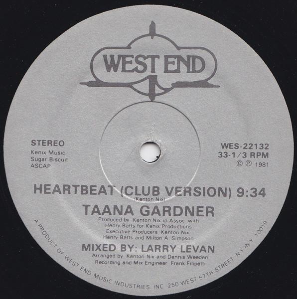 

12inch Record TAANA GARDNER - Heartbeat WES22132 West End Record 1981 US Soul/Funk Used