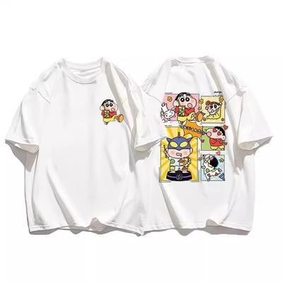 Japanisches Anime Crayon Shin-Chan Herren und Damen Kurzarm T-Shirt 2025 Sommer Kawaii Cartoon Baumwolle Locker Paarkleidung
