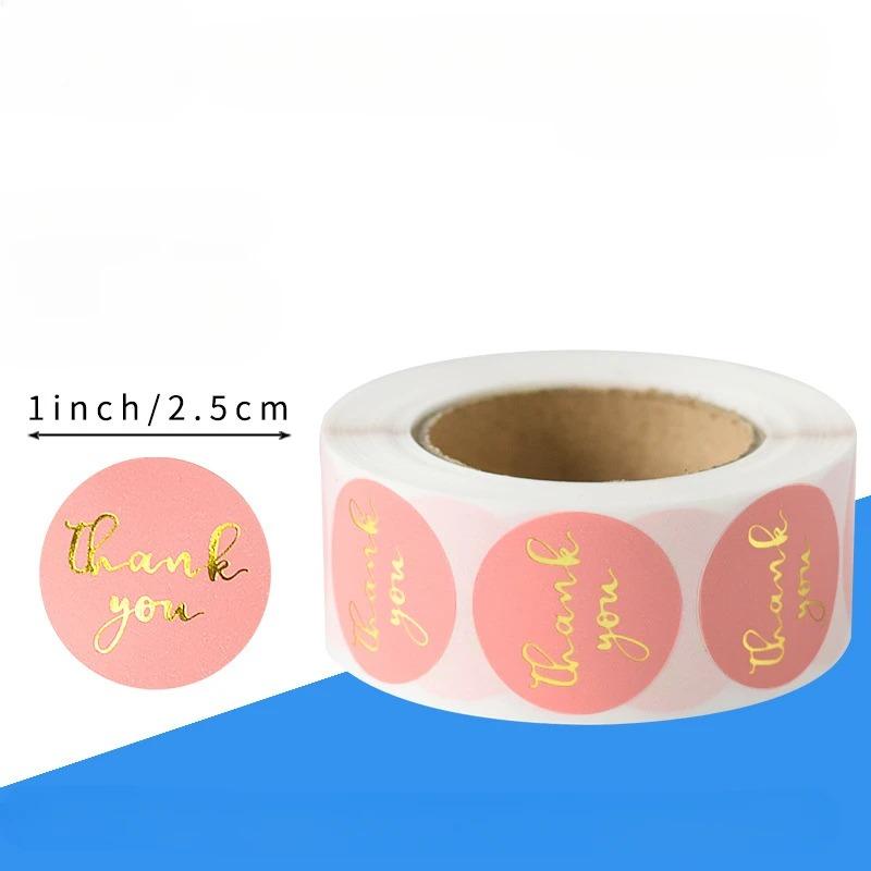 1Rull Takk Foliestempling Sticker Juleklistremerke Takk Rundt Hot Stamping English Sticker