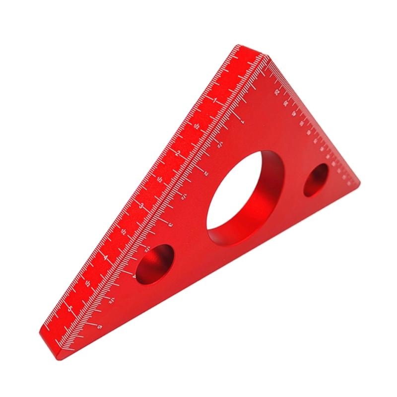 

DIY Woodworking Triangular Ruler Height Measuring Gauging Tool Aluminum Alloy 45 Degree Carpentry Squares Blue/Red 1 червоний