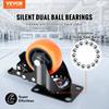 Caster Wheels, 3-inch Swivel Plate Casters, Set of 4, with Security A/B Locking No Noise PVC Wheels, Heavy Duty 250 lbs Load Capacity Per Caster,