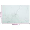 Vidaxl Blat Stołu, Biały, 100X62 Cm, 8 Mm, Szkło Ze Wzorem Marmuru