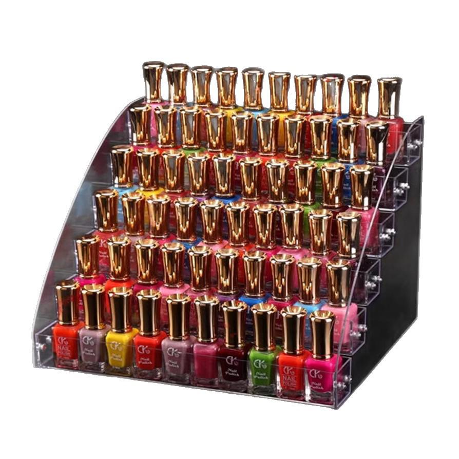 Acrylic Multilayer Nail Polish Display Stand - Transparent Cosmetic Organizer