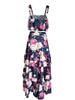 European & American Women's Resort Style Two-Piece Set: Printed Camisole Top with Layered Long Skirt. Perfect for Beachside Holidays.