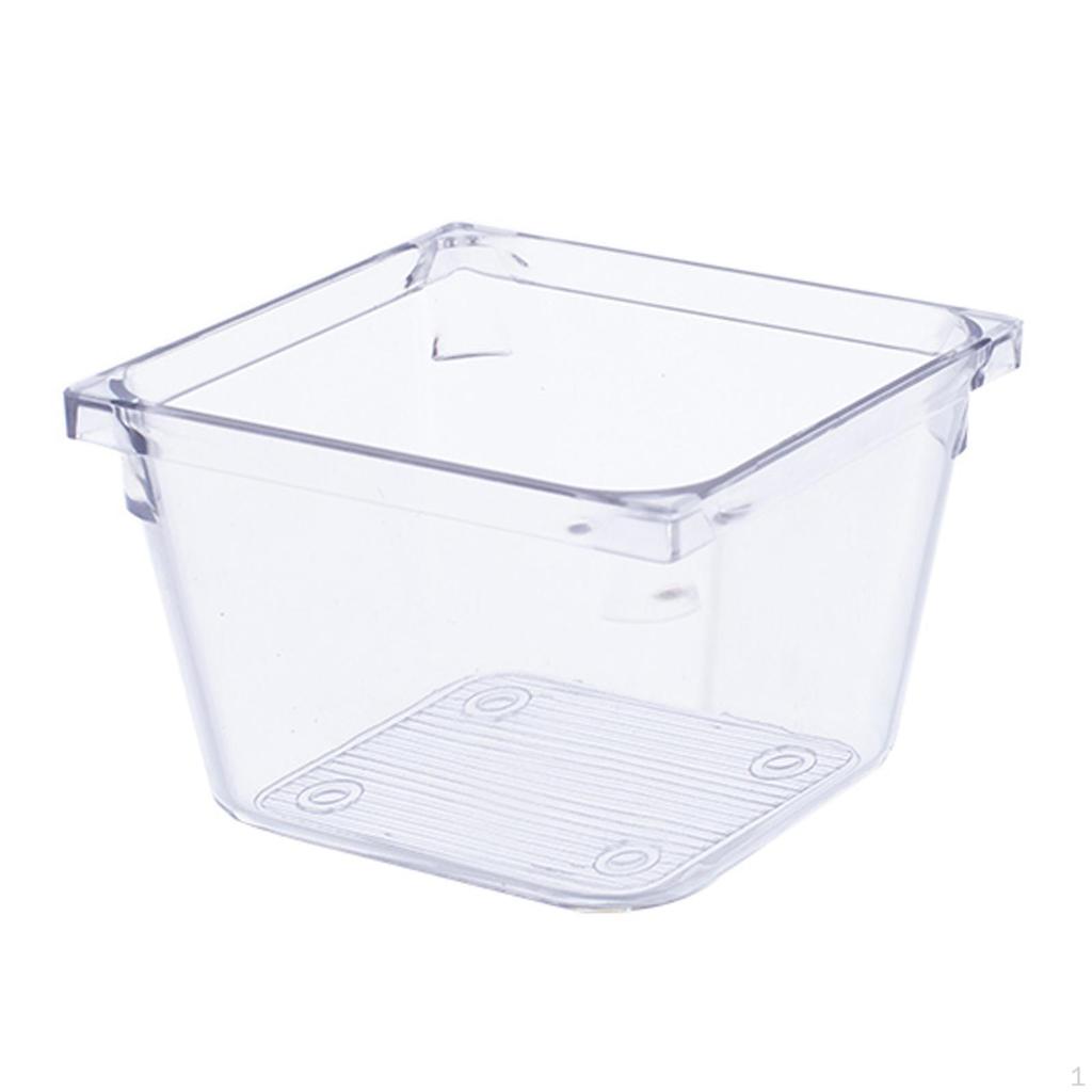 Clear Drawer Organizer Desk Storage Bin Stationery Holder Divider Box for