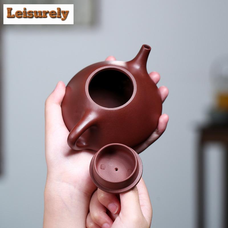 240ml Exquisite Yixing Purple Clay Teapots Handmade Stone Scoop Pot Raw Ore Dicaoqing Mud Kettle Chinese Zisha Tea Set Tea Craft