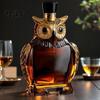 Karafka na whisky s motivem sovy Skleněná láhev, 180/350 ml Dekorativní zvířecí karafka, Kreativní nádoba na skladování likéru, brandy s reliéfem pro domácnost