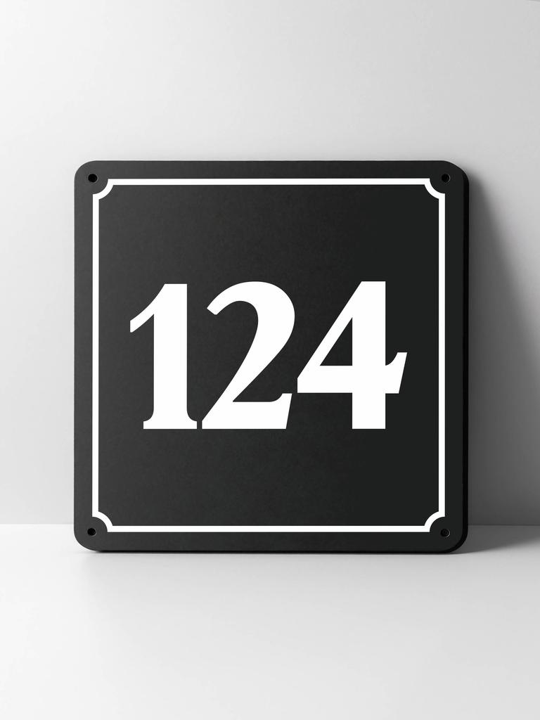 Metal House Number Sign, Black White Contrast, Outdoor Wall Decor for Home Street