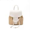 Straw  Backpack for Teenage Girls Shoulder Cord Female Travel Daypack High Capacity Backpack