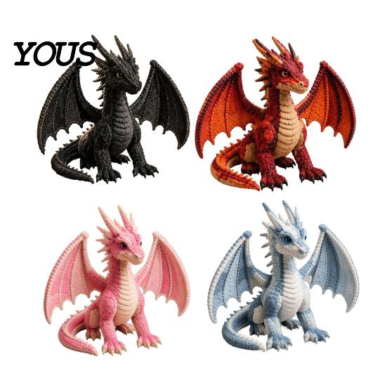 Vintage Style Fabric Craft Sets Flying Dragon Patchwork DIY Kit Collection, Handmade Animal Sewing Kit, Kits for Adults Art Beginners, Creative