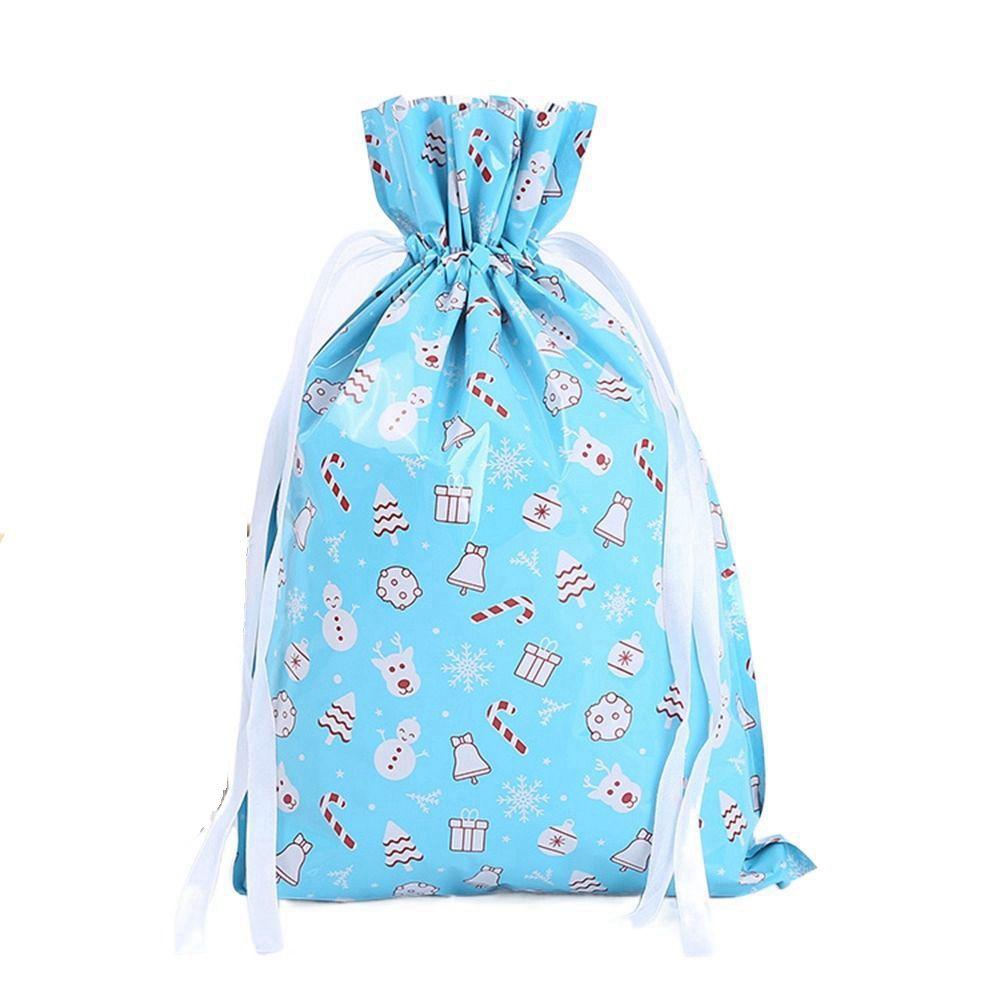 Gold Drawstring Snowman Elk Snowflake Goods Candy Wrapping Gift Bag Packaging Bag Christmas Gifts