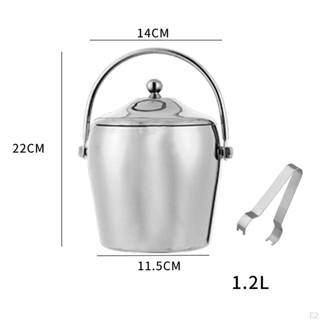 Doppelwandiger Eiswürfelbehälter Isolierte Edelstahlbehälter Metall Getränke-Wanne für Zuhause