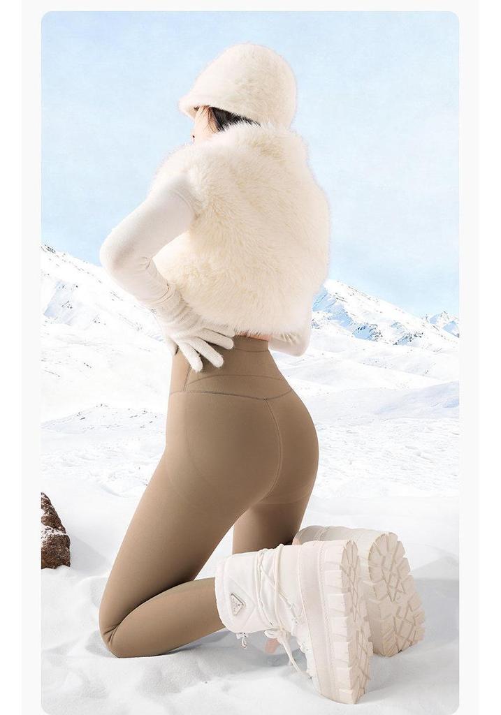 Women's Thickened Yoga Shark Pants - Winter 2025 Hip-Lifting Coffee Color Outerwear