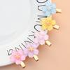 5pcs Transparent Sparkle Resin Flowers Girls Hair Clips Cute Sakura Golden Metal Shattered Hair Clips Women Hair Accessories