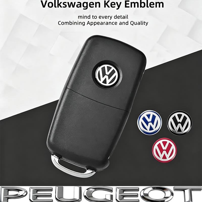 For VW Polo Golf MK6 MK7 MK7.5 CC Scirocco Arteon Touareg Taigo 14MM Car WE37 Remote Key Badge Emblem Metal Logo Stickers Tire Valve