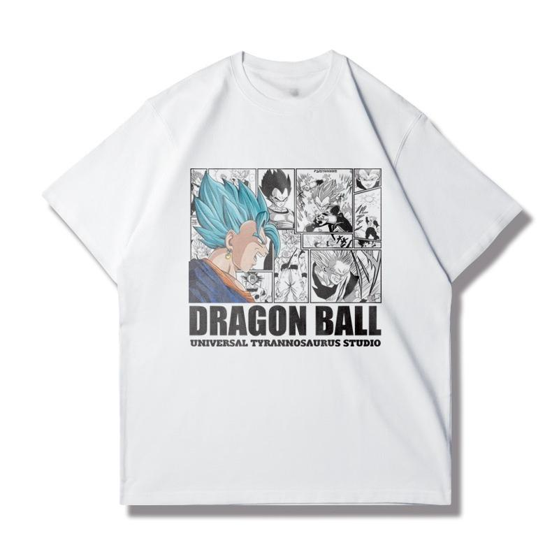 Dragon Ball Shortsleeved Tshirt for Men and Women Loose Shoulder Heavy Cotton Printing Trend Sports and Leisure Popular Top