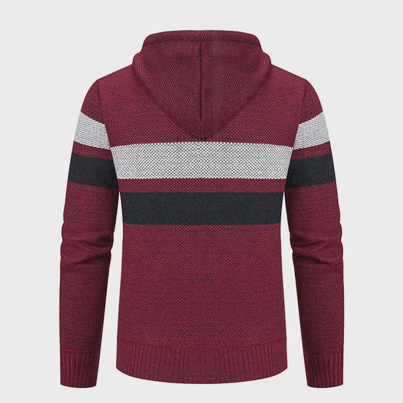 Cárdigan con capucha estilo coreano 2023 para hombre: manga larga, grueso, tendencia otoño/invierno.