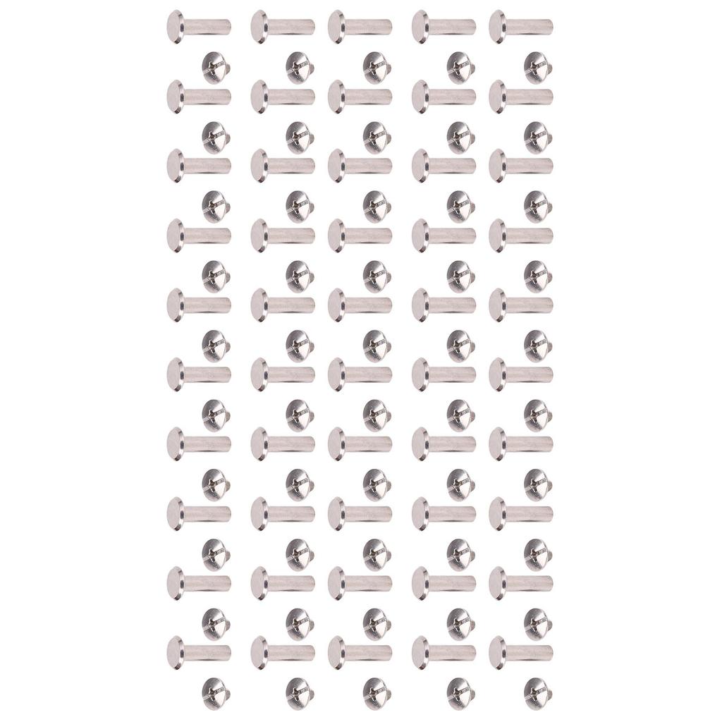 50 Sets Rivets Screws Kit M3.5 Stainless Steel Flat Round Fence Cleat Nuts for Leather Crafts
