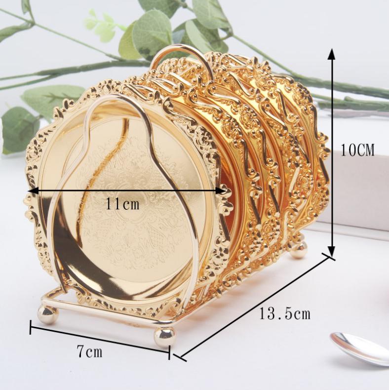 6 Pezzi Decorazione Casa di Alta Gamma Sottobicchiere per Tazza da Caffè Sottobicchiere per Tè Sottopiatto Isolante Termico Vassoio per Frutta Vassoio per Cibo