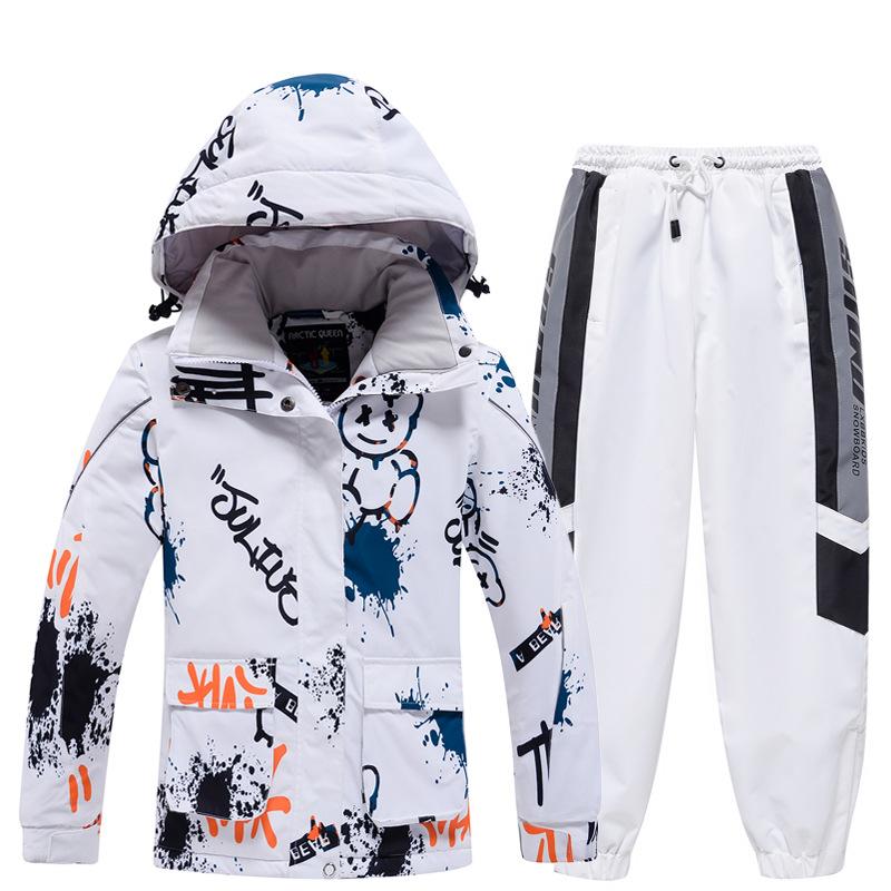Kinder-Skianzug im Freien, wasserdicht, warm, verdickt, Einzelbrett, Doppelbrett, Jungen- und Mädchen-Skianzug im Winter XL