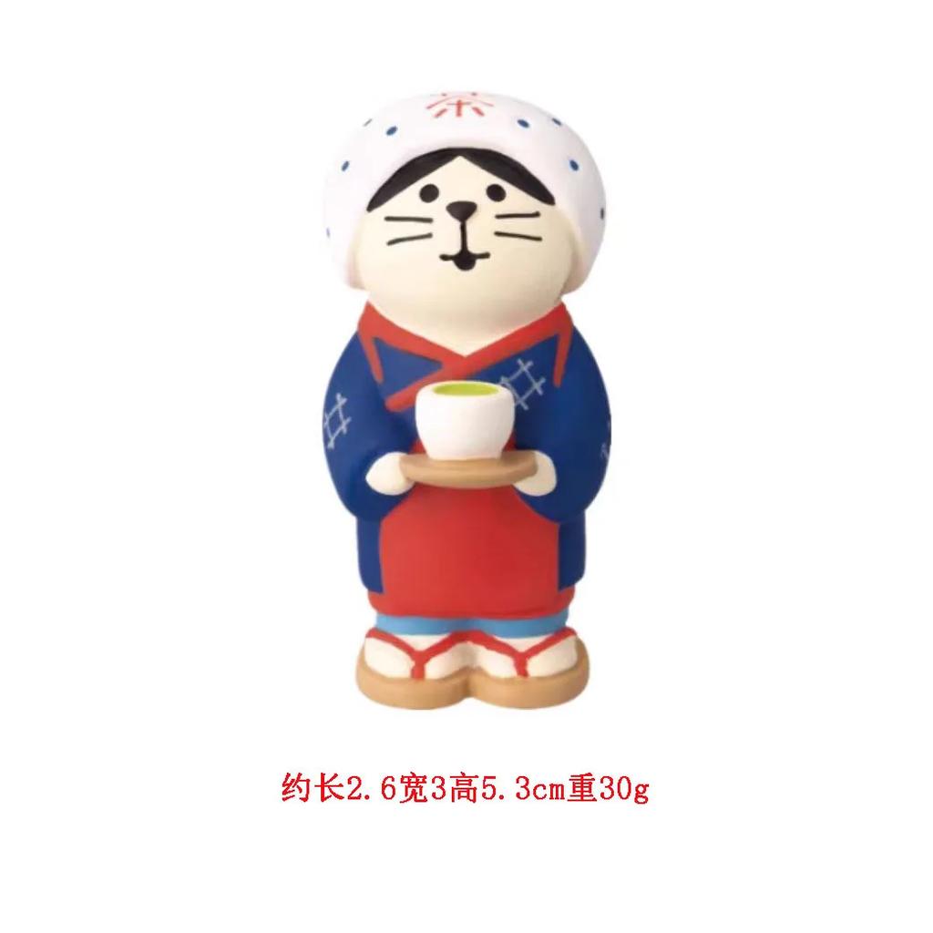 Japanese Tea Garden Leisure Scene Decoration ZAKKA Fashion Play Gift sushi Cat Toy DIY Resin Cute grain Craft Small Decoration