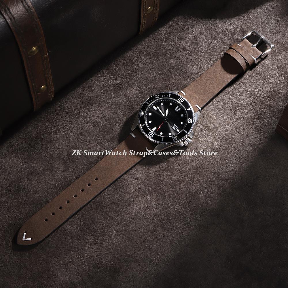 18mm 20mm 22mm Watch Strap Quick Release Brown Watchband Soft Leather Bands for Omega Business Wristband for Seiko 5 Bracelet